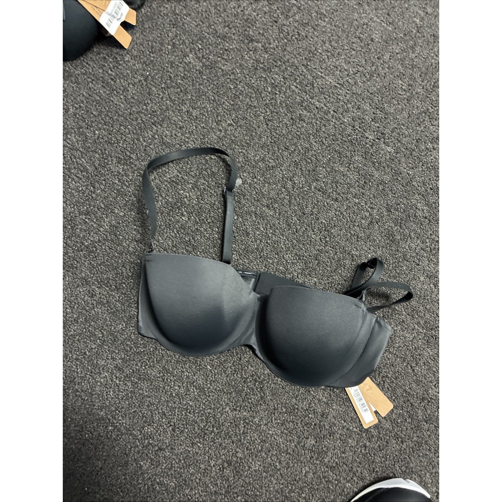 SKIMS Smoothing Intimates Full Coverage Lightly Lined Strapless Bra SZ 34C Black